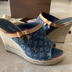 Authentic Louis Vuitton Monogram Denim Shoes size 38